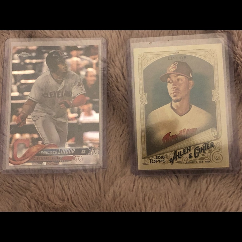 Francisco Lindor 2 card lot Chrome and Allen and Ginter